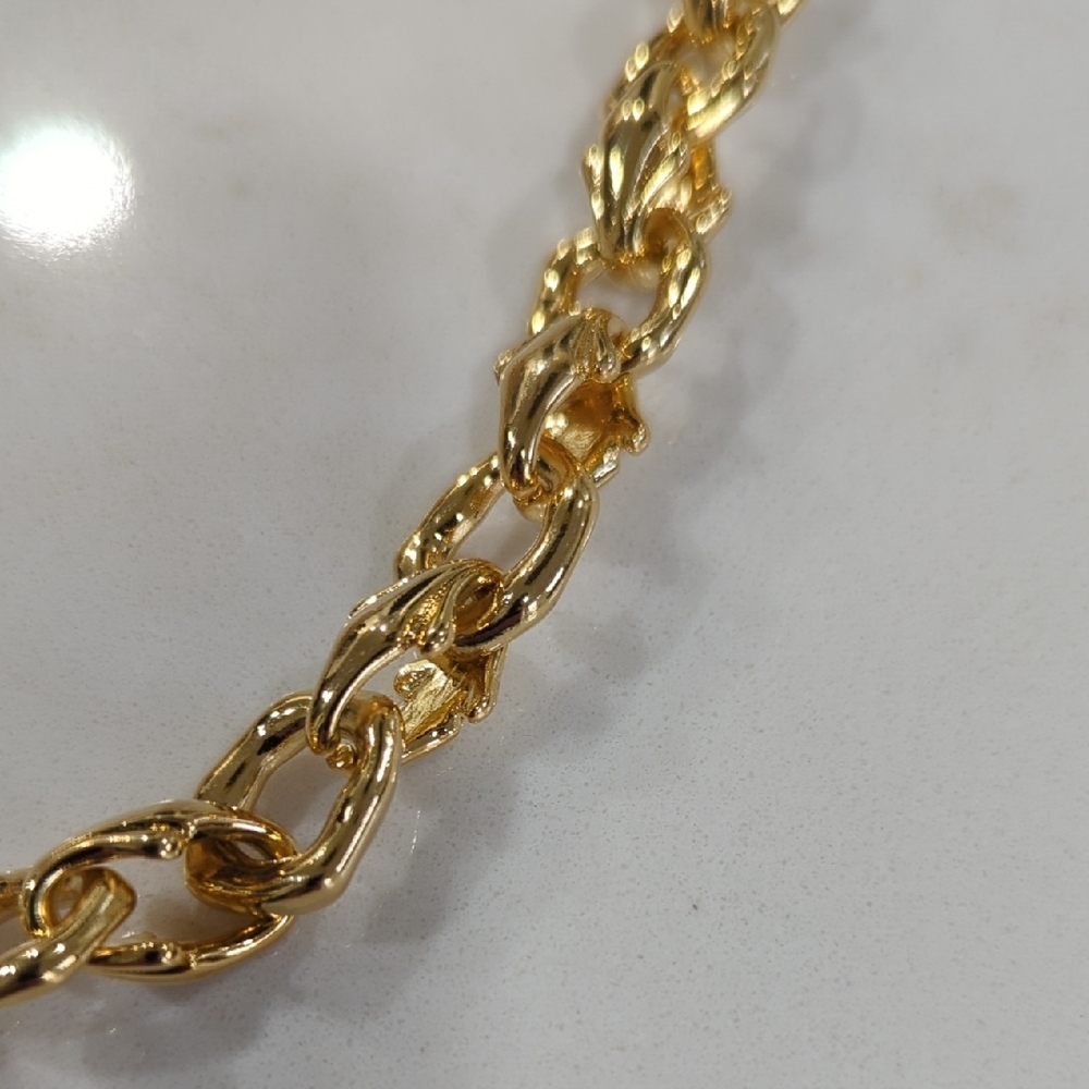 Talbots Textured Gold Chain Statement Necklace - Picture 4 of 8